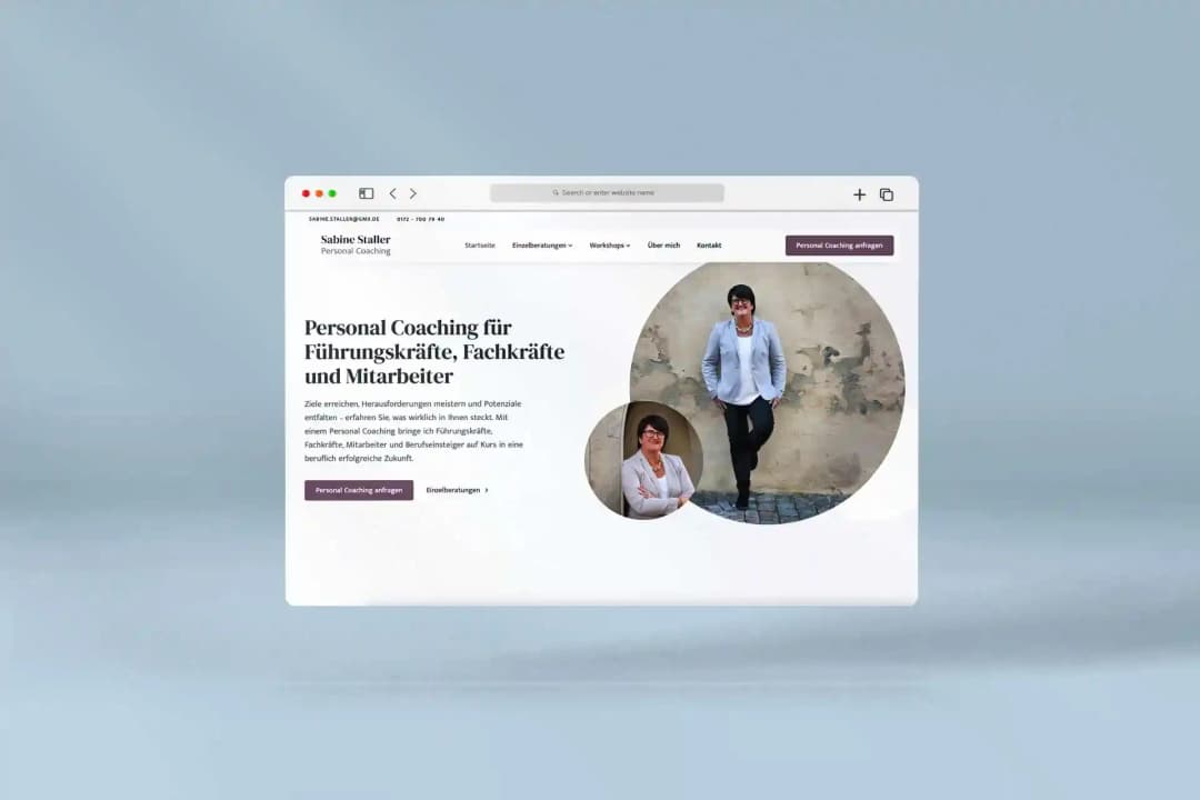 Mischler Webdesign Mannheim Designagentur Portfolio Custom Webdesign Personalcoaching website Mockup