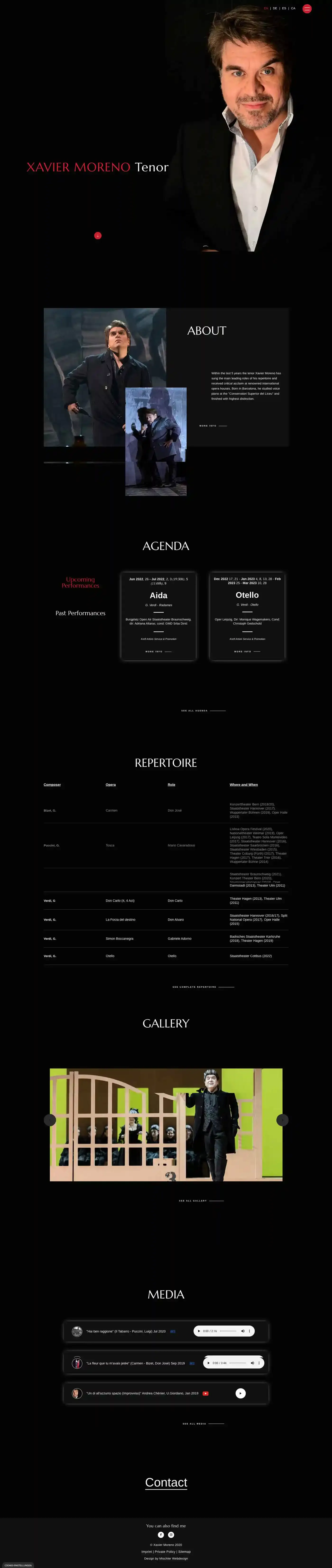 Mischler Webdesign Mannheim Designagentur Portfolio Custom Webdesign Xavier Moreno website