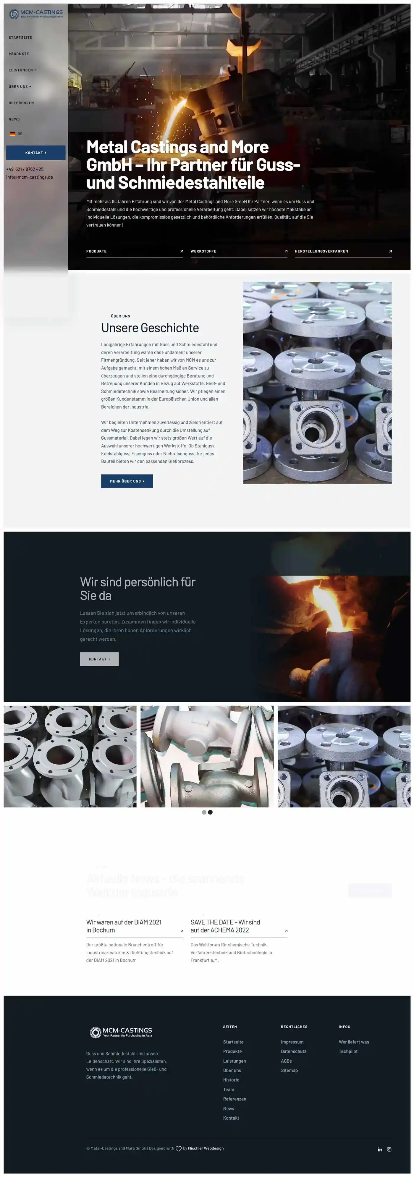 Mischler Webdesign Mannheim Designagentur Portfolio Custom Webdesign MCM Website