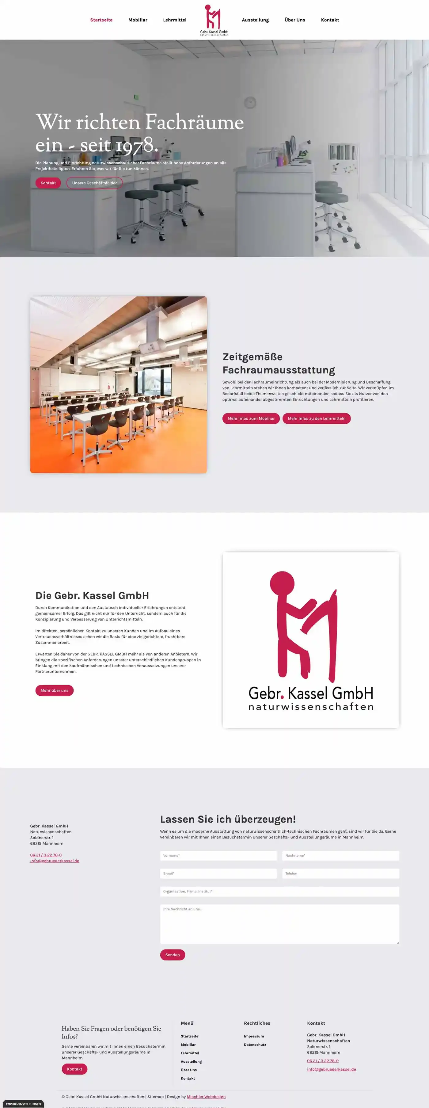 Mischler Webdesign Mannheim Designagentur Portfolio Custom Webdesign Gebrüder Kassel GmbH Website
