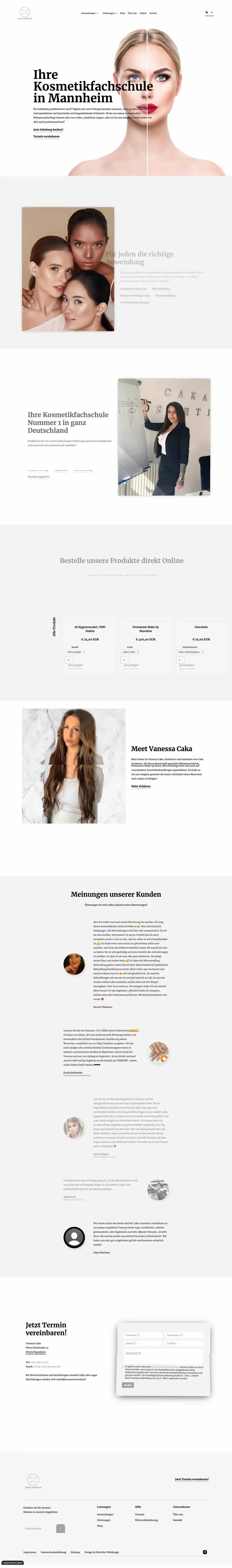 Mischler Webdesign Mannheim Designagentur Portfolio Custom Webdesign Caka Cosmetics Website
