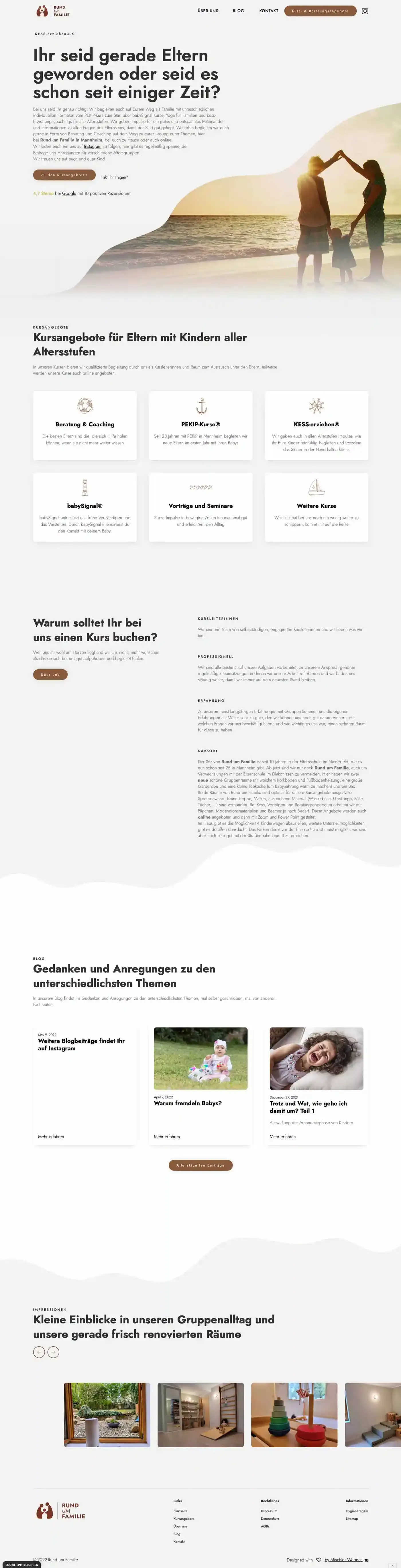 Mischler Webdesign Mannheim Designagentur Portfolio Custom Webdesign Rund um Familie Website