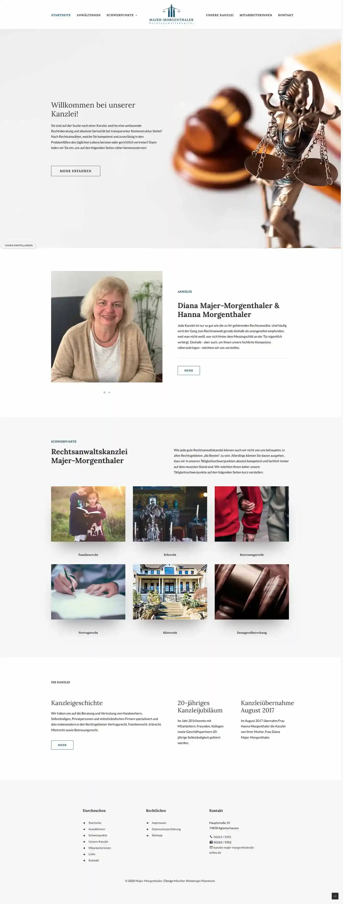 Mischler Webdesign Mannheim Designagentur Portfolio Custom Webdesign Kanzlei Majer-Morgenthaler Website
