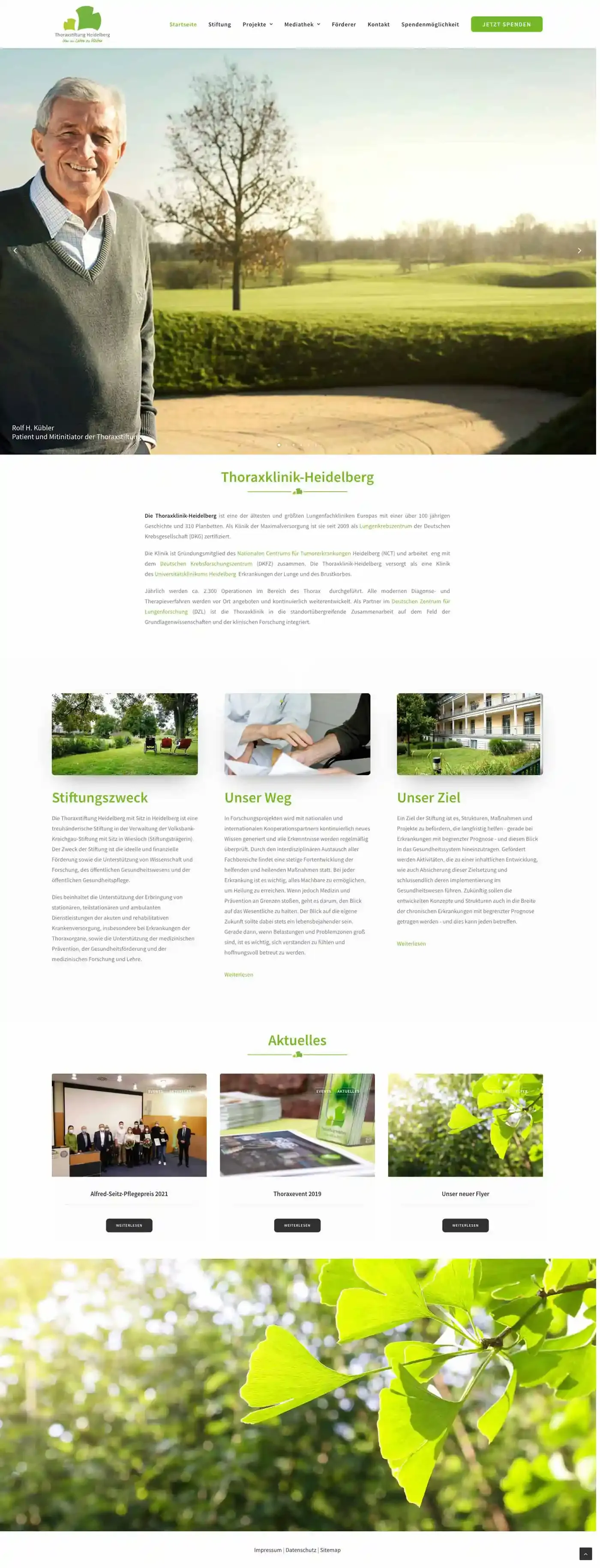 Mischler Webdesign Mannheim Designagentur Portfolio Custom Webdesign Thoraxstiftung Heidelberg Website