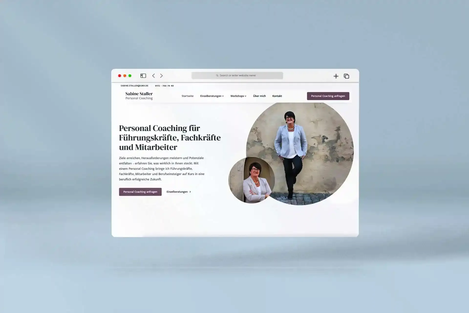 Mischler Webdesign Mannheim Designagentur Portfolio Custom Webdesign Personalcoaching website Mockup