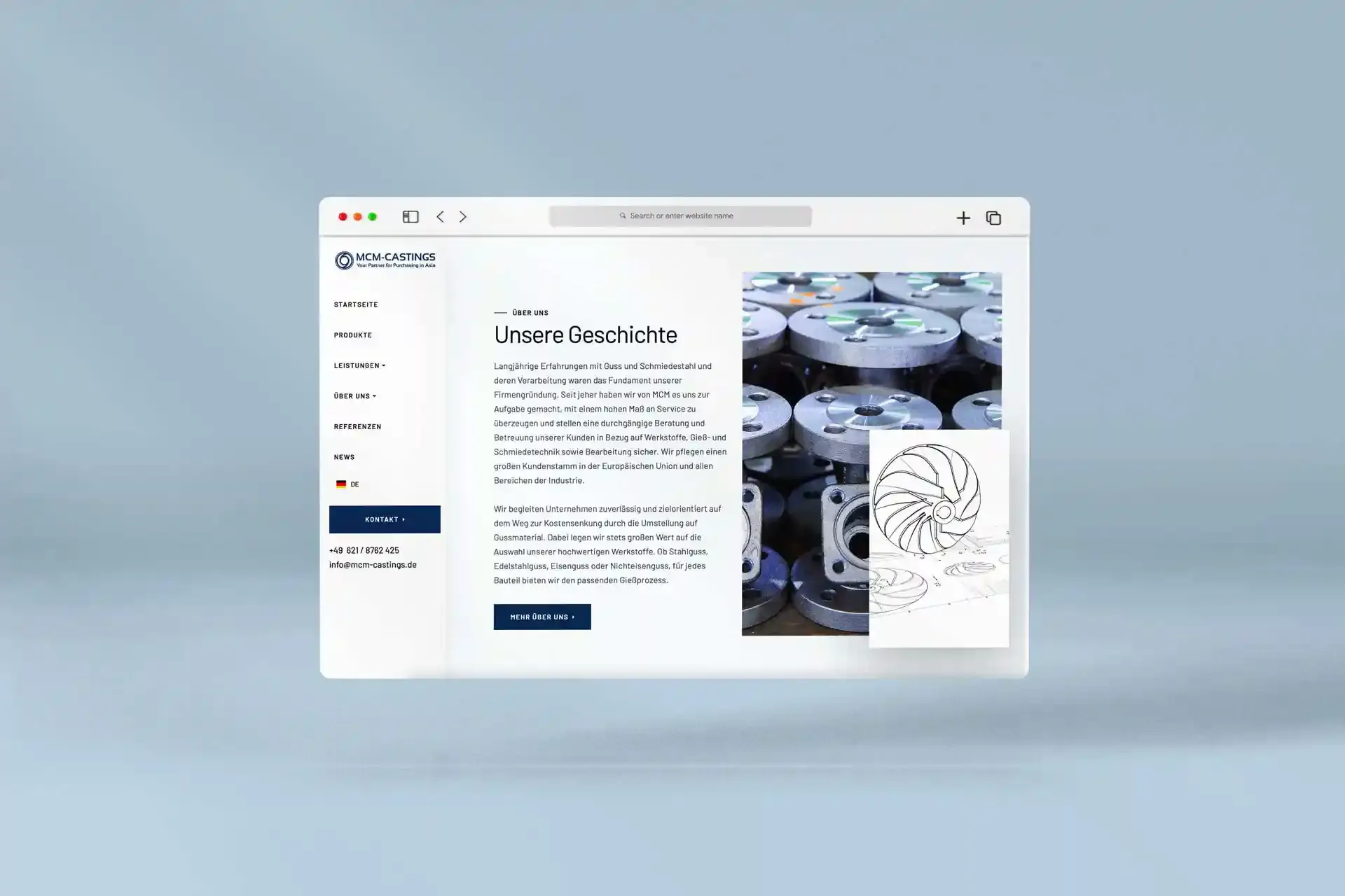 Mischler Webdesign Mannheim Designagentur Portfolio Custom Webdesign MCM Website Mockup