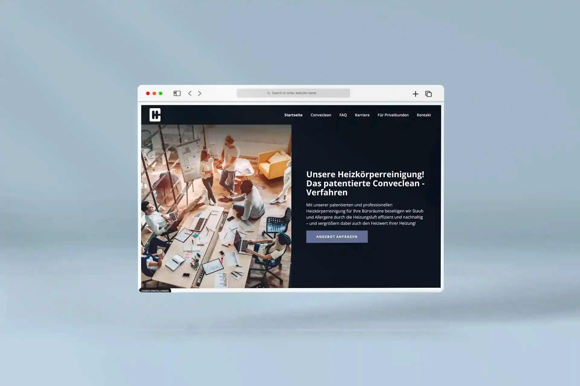 Mischler Webdesign Mannheim Designagentur Portfolio Custom Webdesign Conveclean GmbH B2B Website