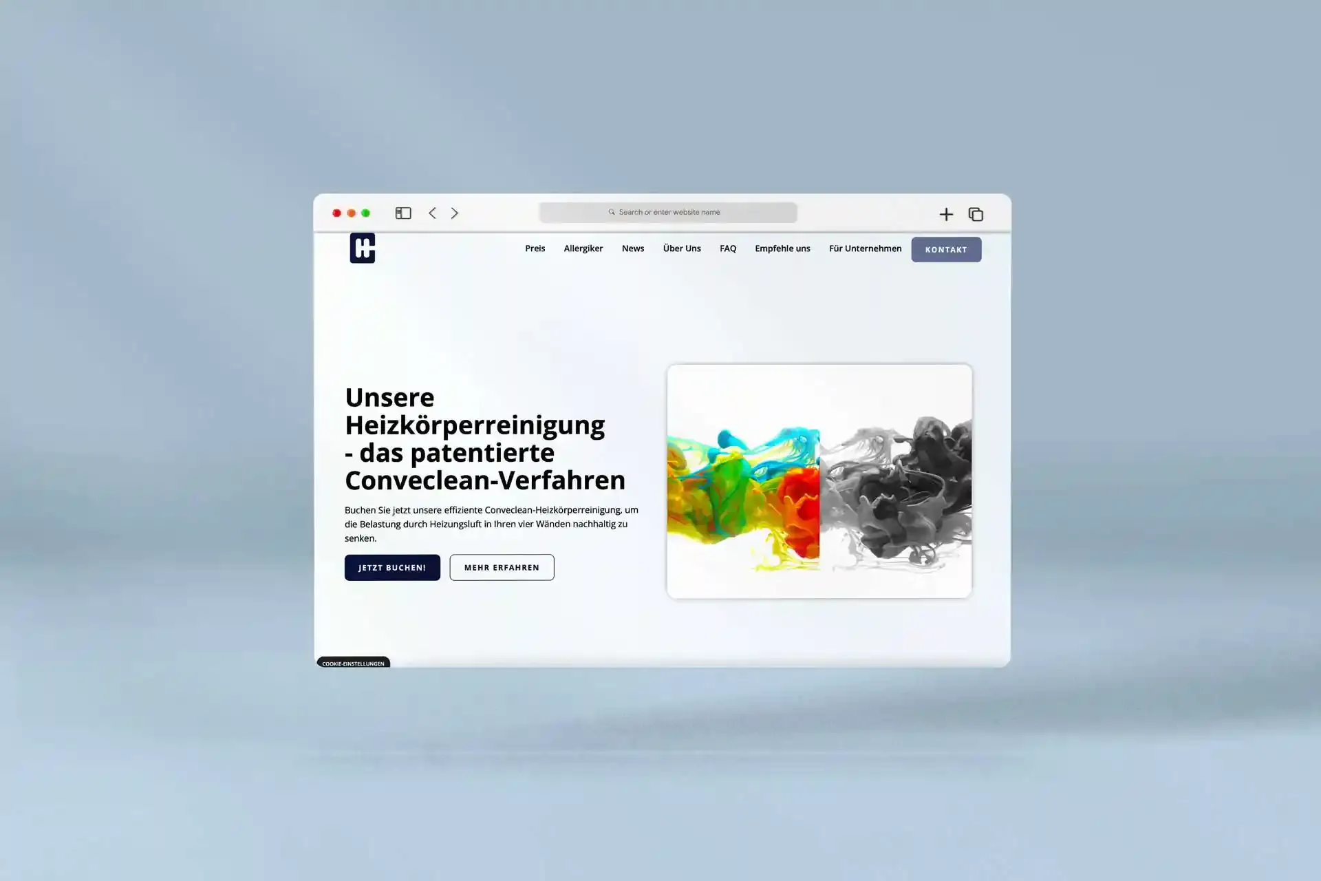 Mischler Webdesign Mannheim Designagentur Portfolio Custom Webdesign Conveclean GmbH B2C Website Mockup