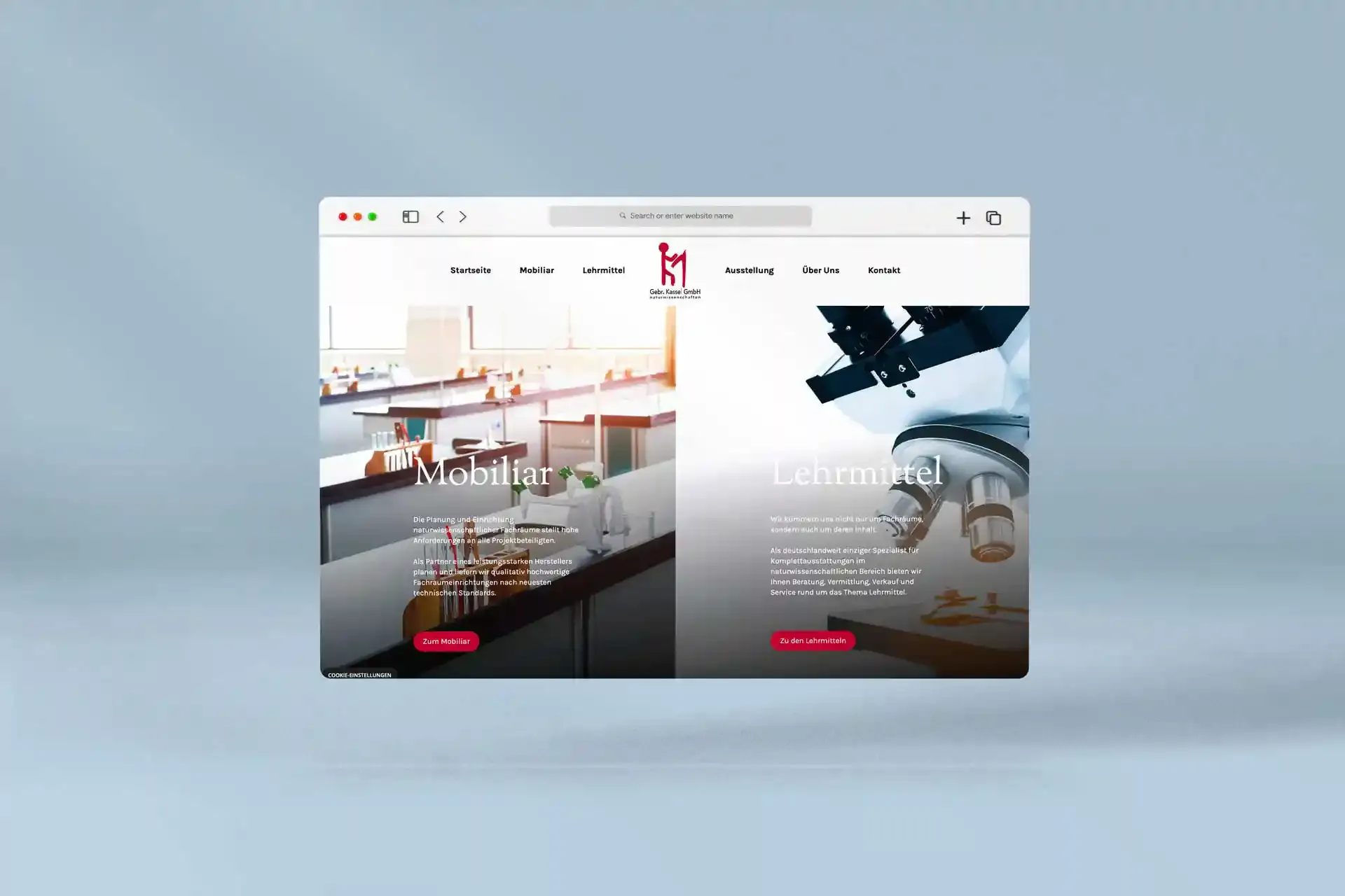 Mischler Webdesign Mannheim Designagentur Portfolio Custom Webdesign Gebrüder Kassel GmbH Website Mockup