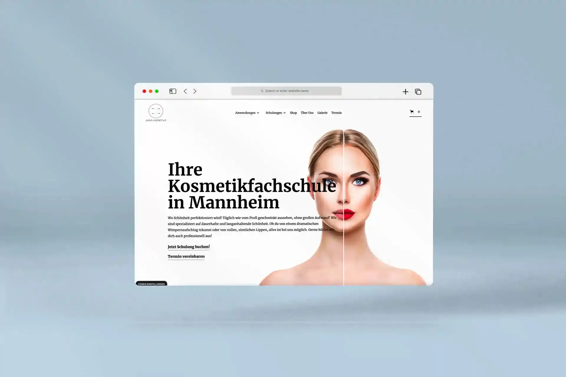 Mischler Webdesign Mannheim Designagentur Portfolio Custom Webdesign Caka Cosmetics Website Mockup