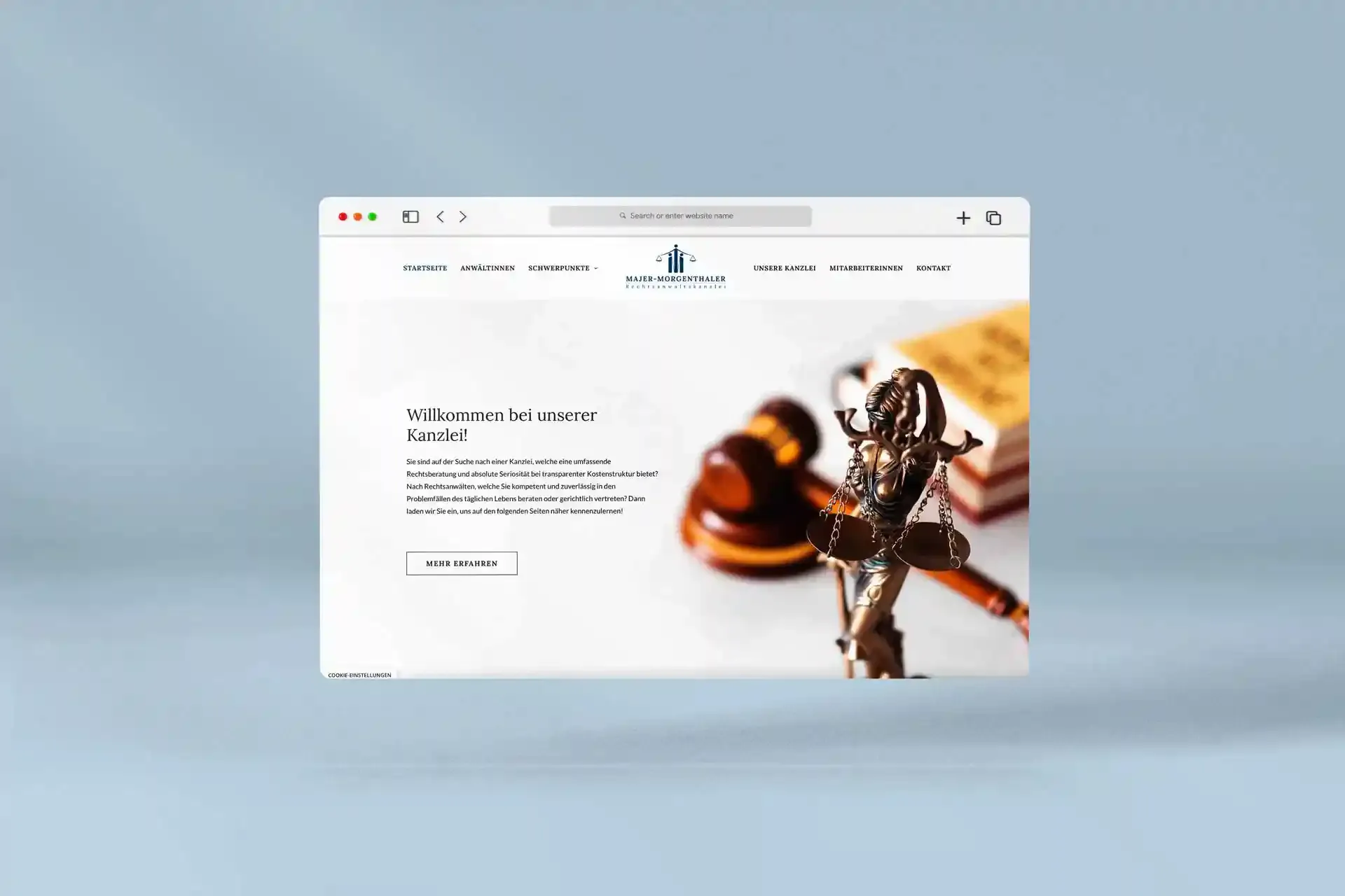 Mischler Webdesign Mannheim Designagentur Portfolio Custom Webdesign Kanzlei Majer-Morgenthaler Website Mockup