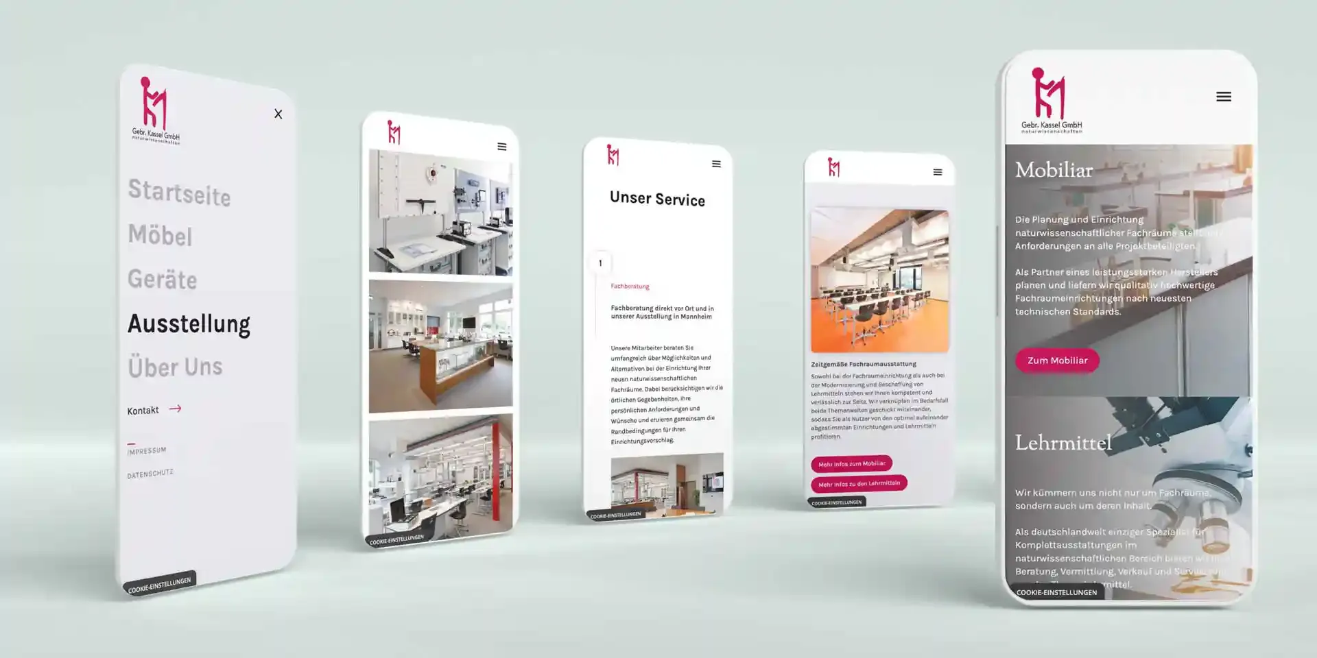Mischler Webdesign Mannheim Designagentur Portfolio Custom Webdesign Gebrüder Kassel GmbH Website Mockup Responsive