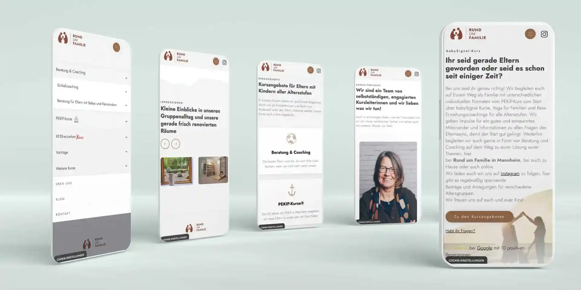 Mischler Webdesign Mannheim Designagentur Portfolio Custom Webdesign Rund um Familie Website Mockup Responsive