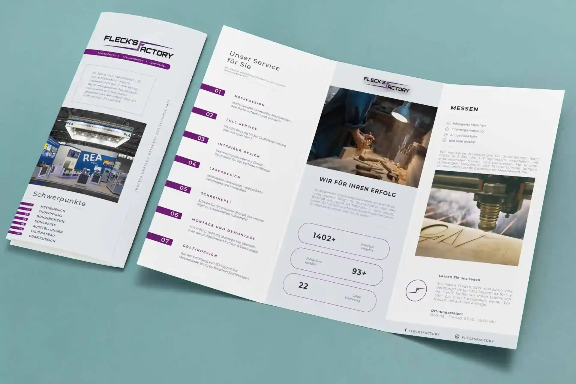 Grafikdesign Flyer für den Kunden Flecks Factory