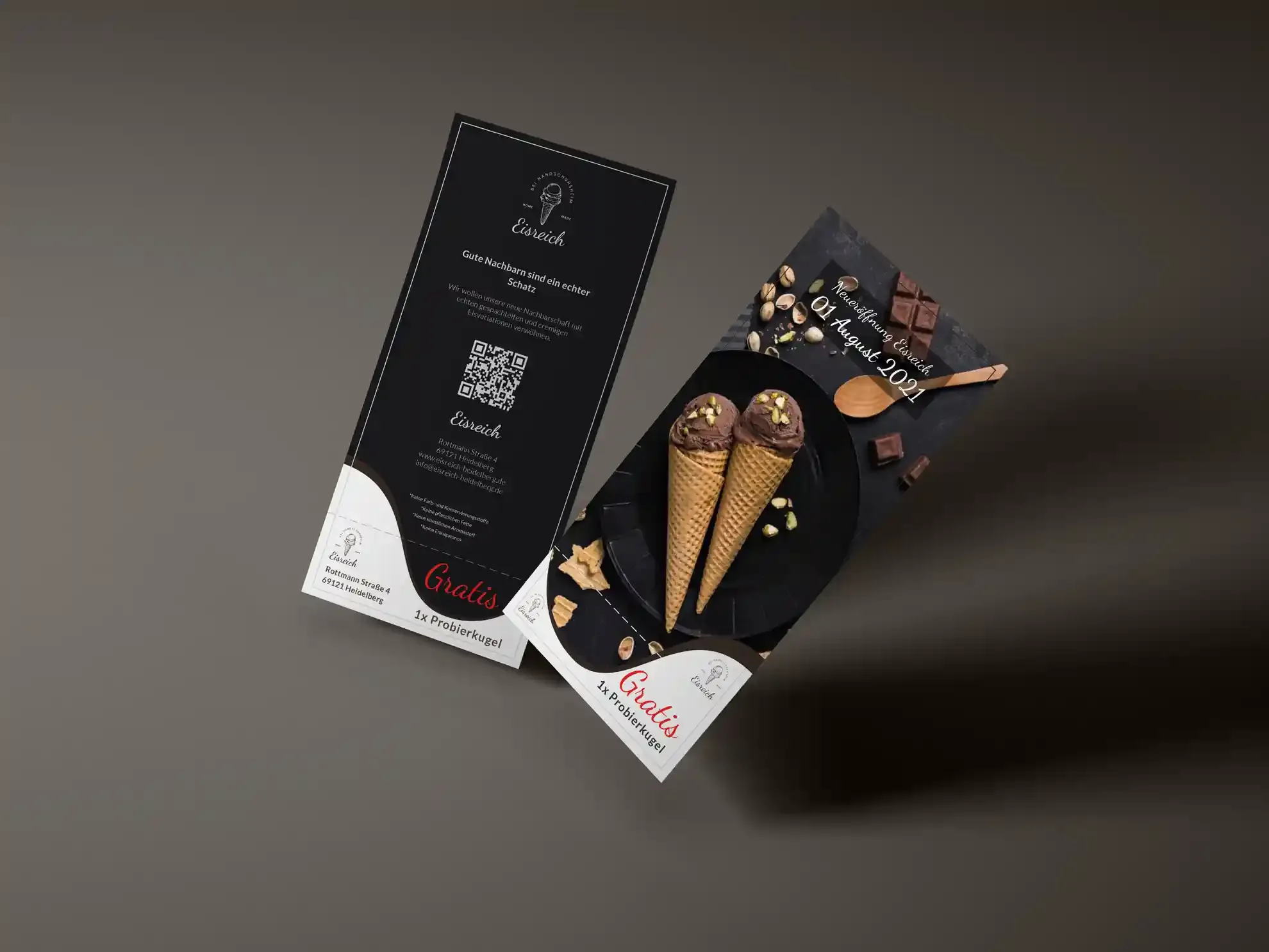 Grafikdesign Flyer für den Kunden Eisreich Heidelberg